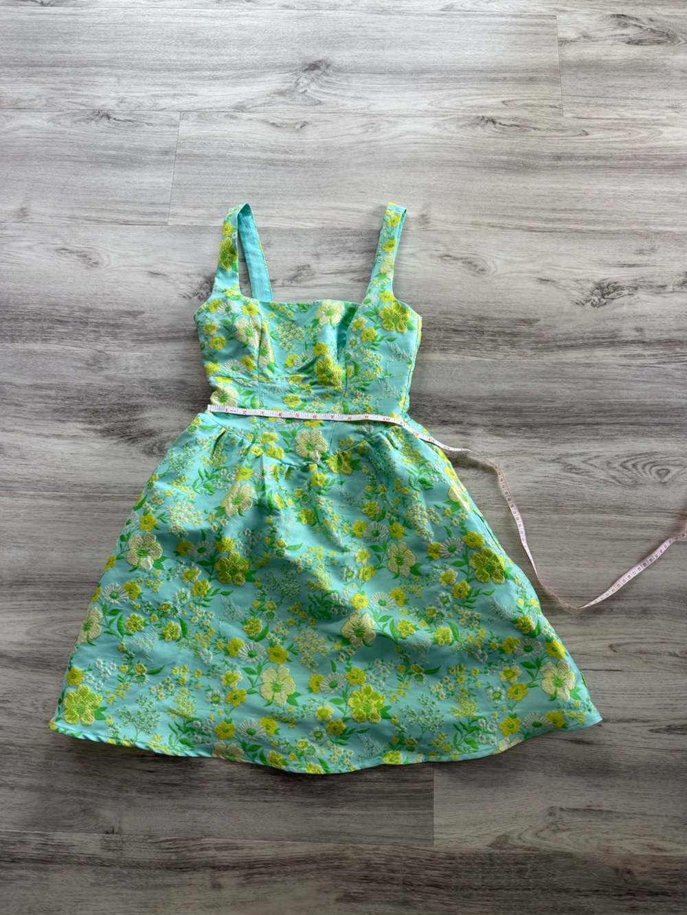 Sam Edelman Blue Green Floral Smocked Homecoming